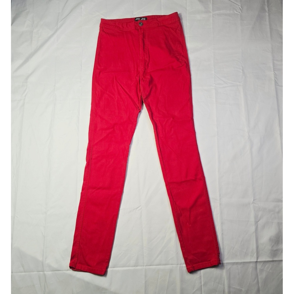 JC & JQ Women's Skinny Jeans XL Red High Rise Stretch Denim Solid Slim Fit P58